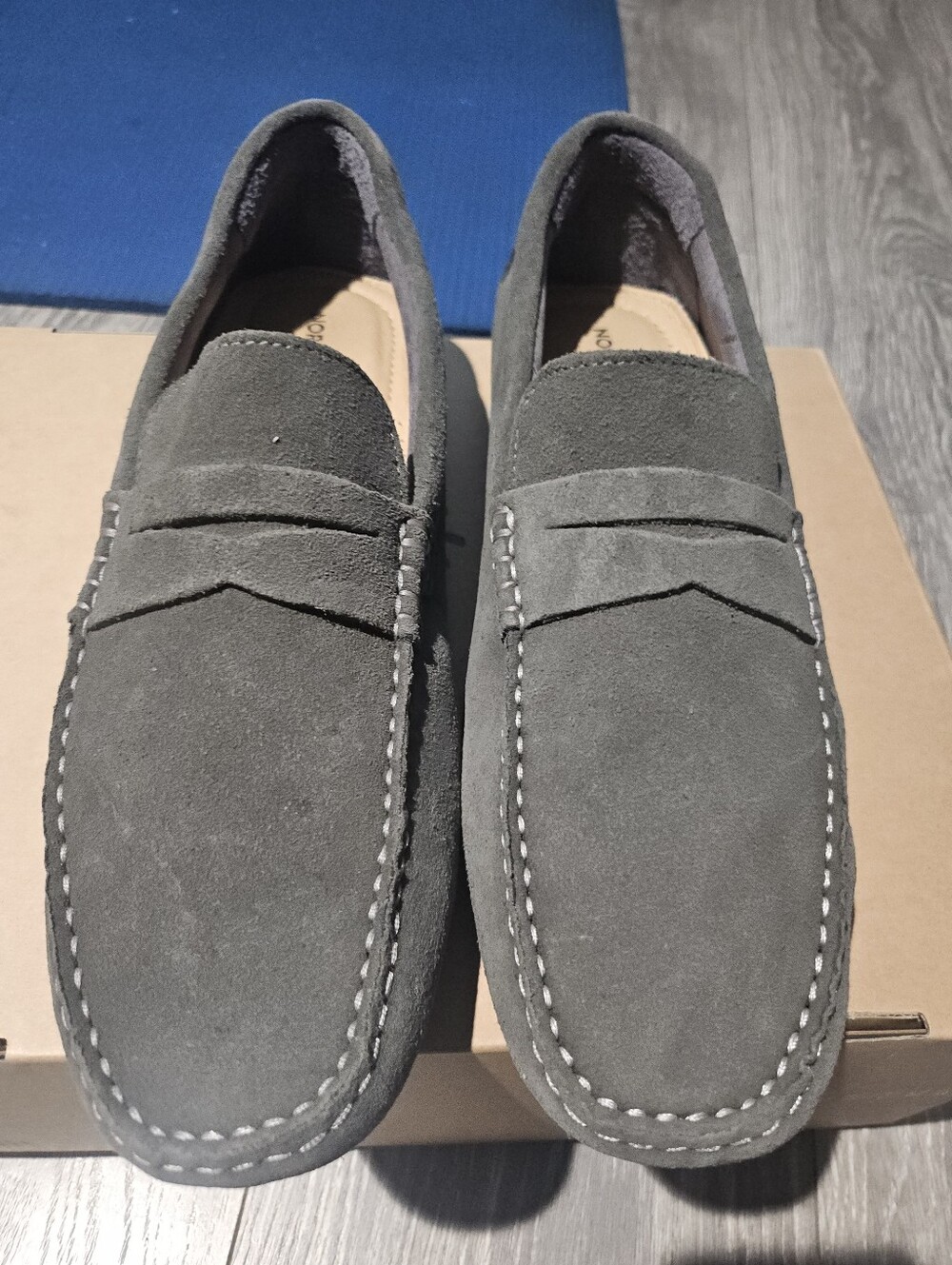 Nordstrom Men's Suede Penny Loafers in Gray
